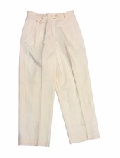 Vintage Lauren Ralph Lauren Womens Worsted Wool Pleated Pants Ivory Size 10 USA