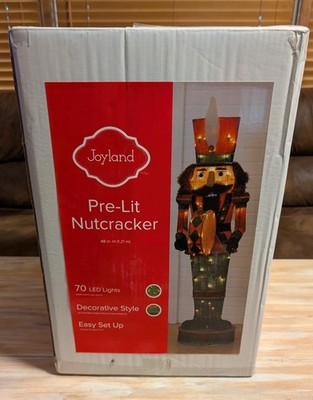 Belk Joyland Pre-lit 48in Christmas Nutcracker New In Box 70 LED Lights Easy Set