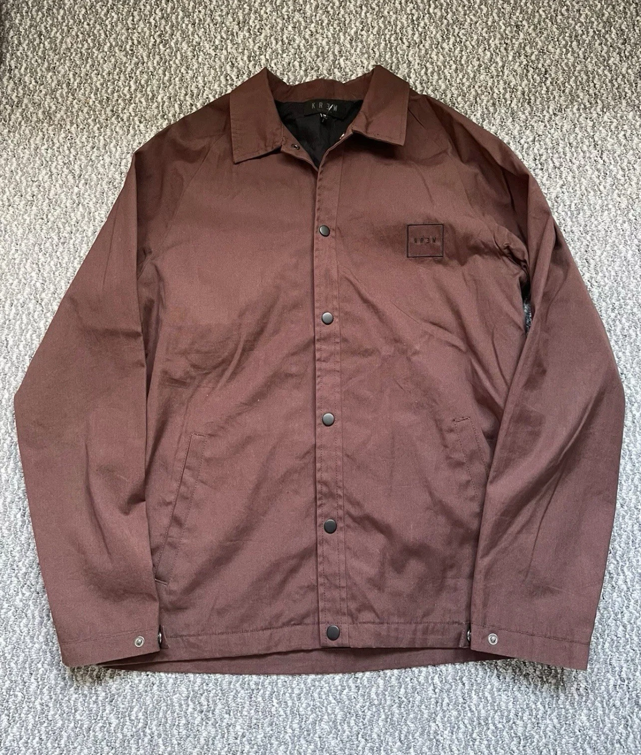Krew Jacket Mens Size Medium Brown Skateboarding Overshirt Shacket (G30)