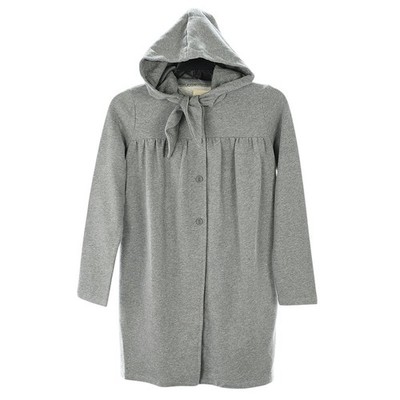 DOUUOD Girls Gray Hooded Cotton French Terry Mid Length Jacket 12 YRS NWT