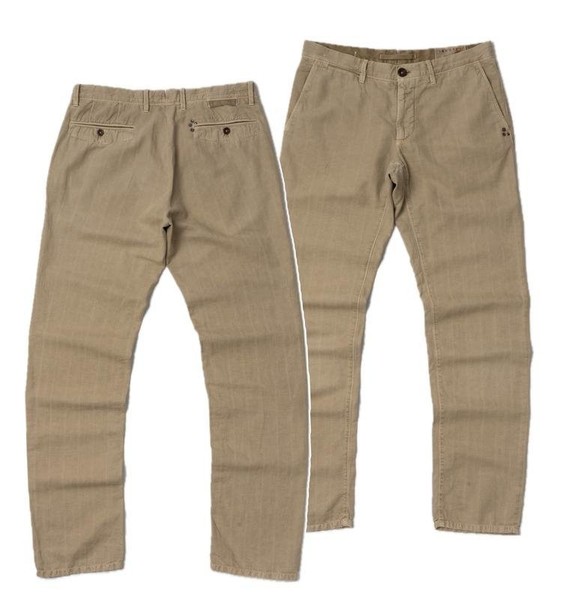 Men Incotex Trousers Beige Cotton 32 / M / 46