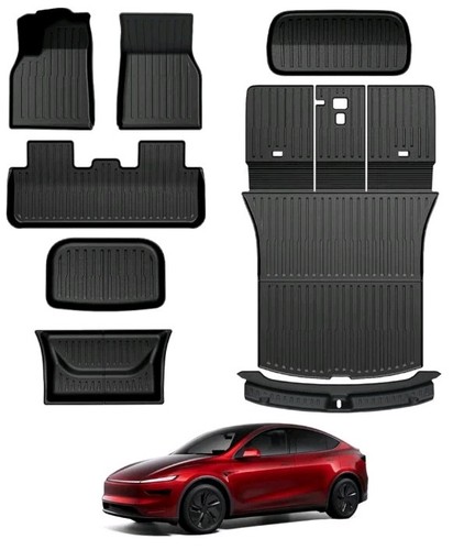 8PCS Floor Mats 2025-2026 Tesla Model Y Juniper All Weather Full Set Cargo Liner