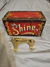 Vintage Wood Metal Shoeshine Box 5 Cent Shine" Circus Carnival