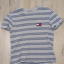 Tommy Jeans Herren T-Shirt L blau/grau/weiß ...
