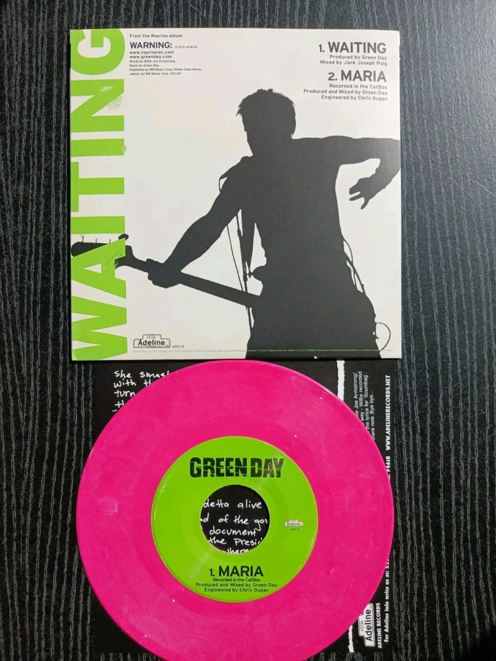 GREEN DAY  Waiting  7"Inch  Limited  PINK VINYL   Original 2001  ADELINE RECORDS - Bild 2 von 4