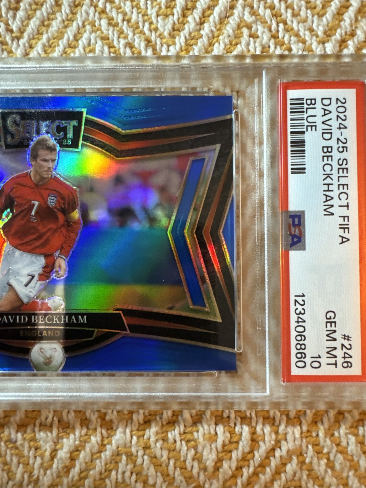 2024-25 PANINI SELECT FIFA FIELD LEVEL BLUE #246 DAVID BECKHAM ENGLAND PSA 10🔥 view 4