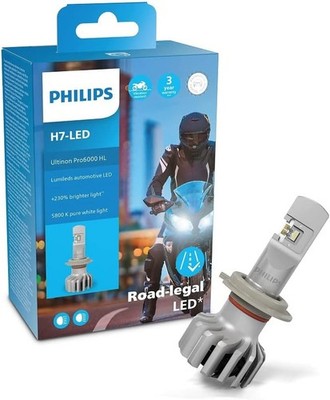 Philips Ultinon Pro6000 H7-LED Motorrad Scheinwerferlampe, LUM11972U6000X1 a