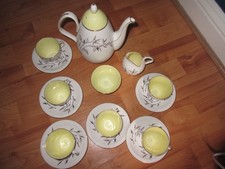 Vintage Foley Hazel Thumpston Silver Bamboo Retro Bone China Tea Set