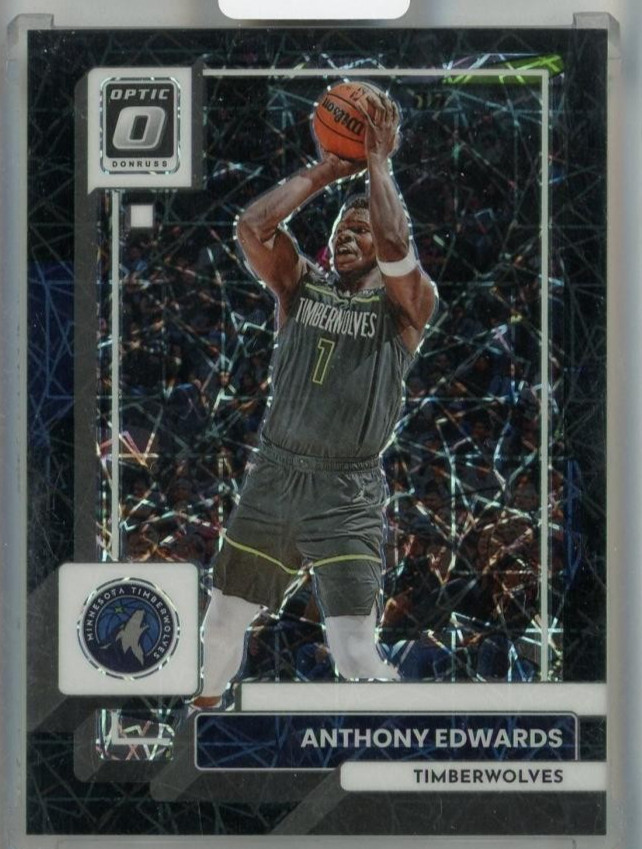 2022-23 Panini Donruss Optic Anthony Edwards 17/39 Black Velocity #45