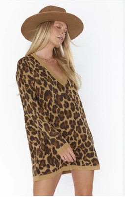 Show me your mumu Hartford sweater dress leopard size large