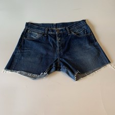Vintage Replay Denim Shorts W36 High Waisted Cut-Offs Medium Wash
