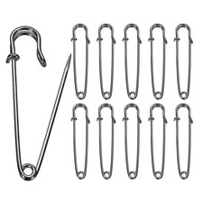 20 Pcs 57mm Gunmetal Safety Pins Electroplated Large Safety Pin for Clothes