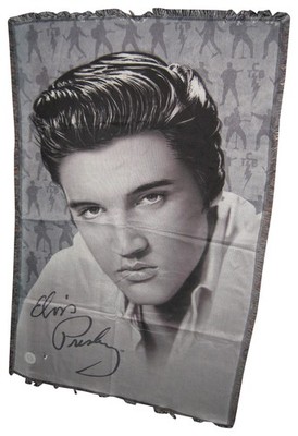 Elvis Presley Schwarz Weiß Trevco 36'' x 53'' Polyester Throw Decke