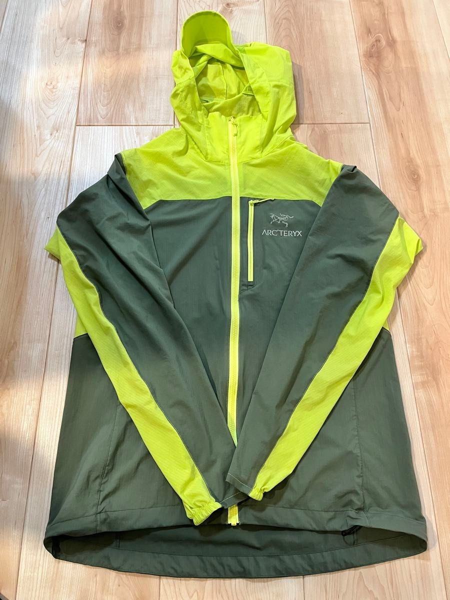 USED] ARC'TERYX Squamish Hoodie Jacket Size S Yellow Green FROM