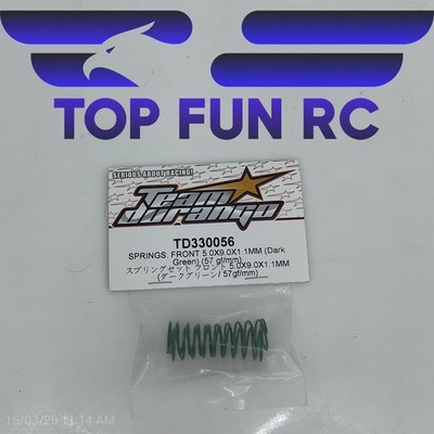 TEAM DURANGO TD330056 SPRINGS FRONT 5.0X9.0X1.1MM DARK GREEN FOR 1/10 SCALE RC 