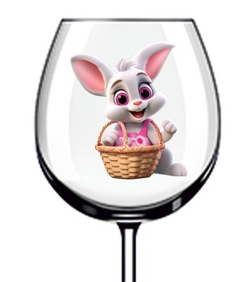12x Ostern Cartoon Hase Vinyl Aufkleber Abziehbild Becher Weinglas Flasche Laptop