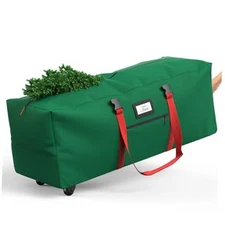 Rolling Christmas Tree Storage Bag for 9 ft Artificial Tree, 600D Green