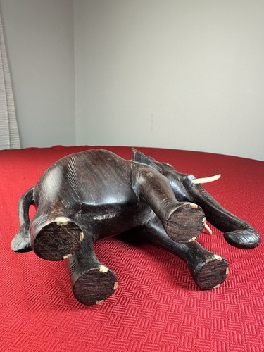 Vintage handgeschnitzter indischer Palisander Elefant Kulturdeko Geschenk - Bild 6 von 12