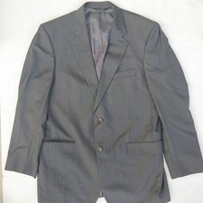 Jos A Bank Mens Sport Coat Charcoal Black Pinstripe Wool Blazer Suit Jacket