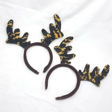 2 Camo Print Reindeer Antlers Christmas Photo Prop Headband Deer Costume Holiday
