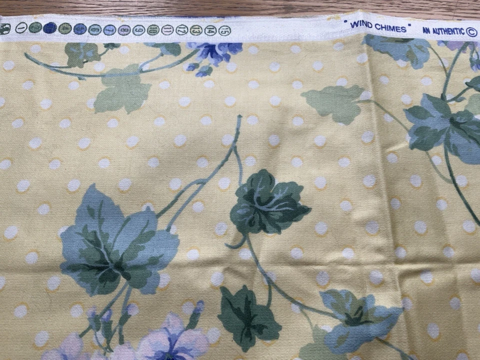 Tela Waverly "Wind Chimes" de algodón amarillo y floral para decoración del hogar 1 yarda Foto 3 de 4