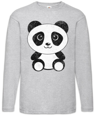 Panda I Langarm T-Shirt Bear Comic Look Cutie Cute