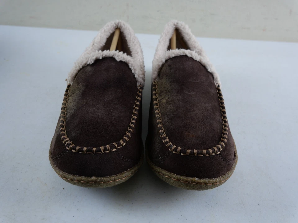 COLUMBIA большой небо Moc мужчин 7 М коричневый замшевый стриженный мех с подкладкой мокасины тапочки новый - Изображение 4 из 4