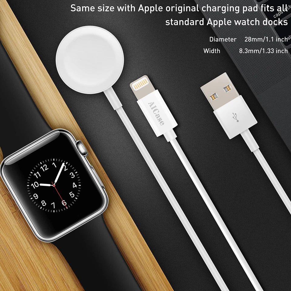For Apple Watch Series 10/9/8/7/6/5/4 Magnetic USB Charging Cable iPhone Charger - Image 4 of 4