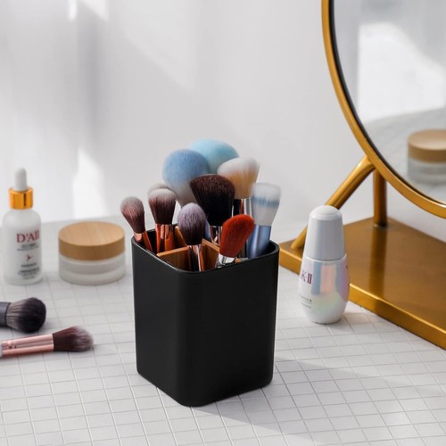 Black Bamboo Bathroom 3 Slots Counter Organizer Electric Toothbrushes Holder - Picture 4 of 6