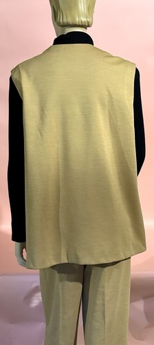 Vintage MR. ALEX Tan MOD GROOVY Matching Vest With Gold Buckles & Pants XXL - Picture 7 of 9