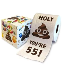 Printed TP 55th Birthday Gift Toilet Paper Funny Gag Gift Prank - 500 Sheets