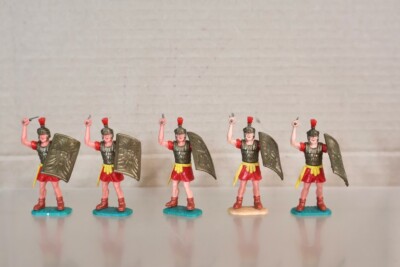 TIMPO SWOPPETS 5 x RÖMISCHE LEGION ZENTURION SOLDAT ROT mit SCHWERT ol