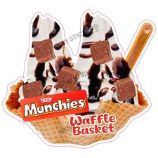 Eiswagen Aufkleber Munchies Waffelkorb Anh&auml;nger Decal (Gr&ouml;&szlig;e w&auml;hlbar)