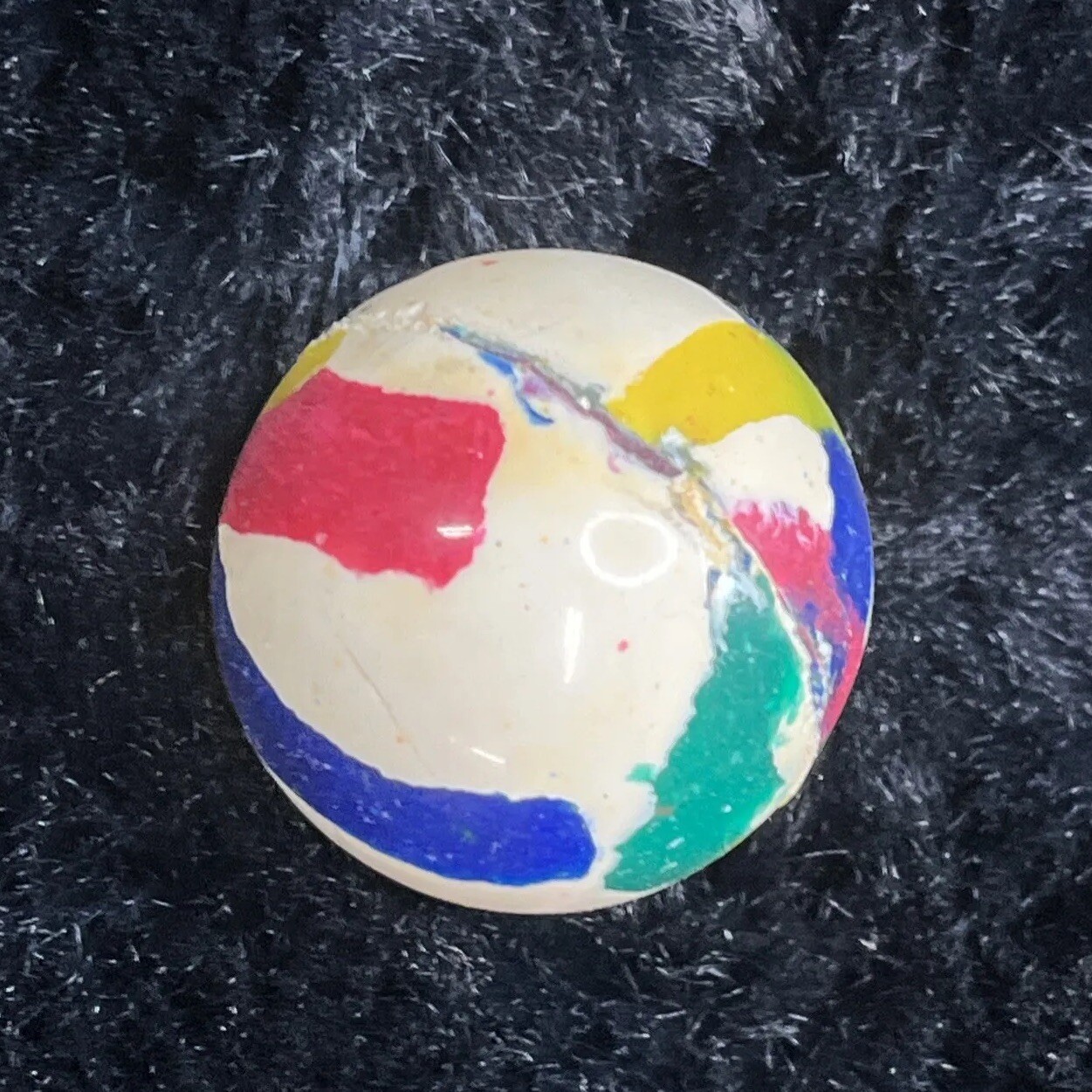 Multicolor Red White Blue Yellow Marble Swirl Vintage 1”Rubber Bouncy ...