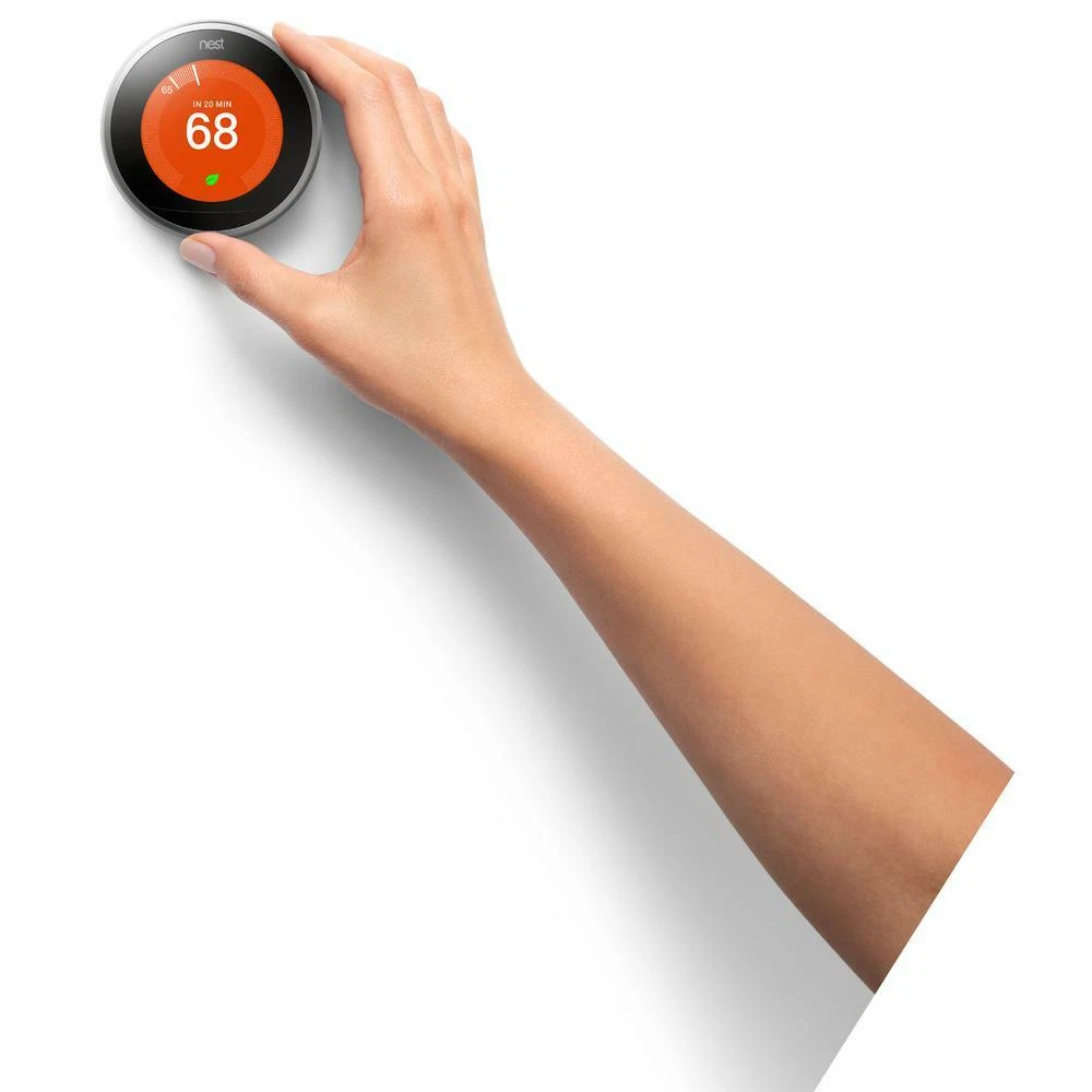 Google Nest 3rd Generation Programmable Thermostat - Stainless Steel - T3007ES