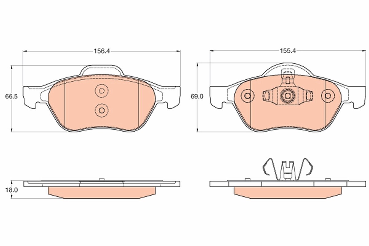 GDB2053 TRW Brake Pad Set, disc brake for RENAULT