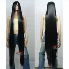 Black 80CM 100CM 150CM 200CM Long Straight Anime Cosplay Party Wig Hair