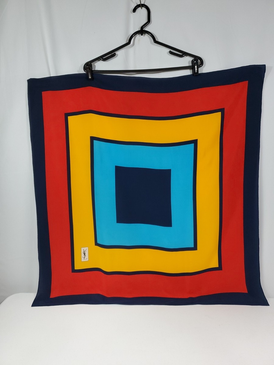 【新品】 YvessaintLauren YSL scarf スカーフ　silk Authentic YVES SAINT LAURENT YSL '80s vintage 100% Silk