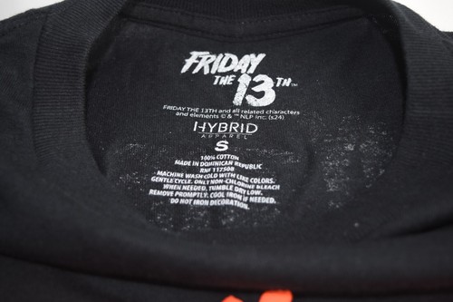 "Friday The 13th" Jason Voorhees Hockey Mask Black TShirt Hybrid Size Small - Picture 3 of 3