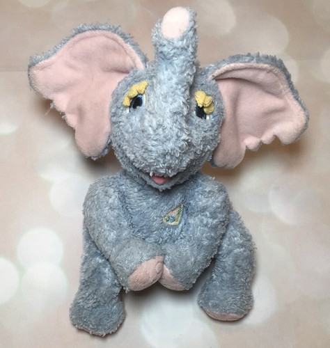 Koko Originals Blue Elephant Plush Stuffed Animal Soft Baby Toy 9” Pink Heart