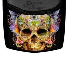Flowers Floral Sugar Skull Car Truck Vinyl Decal Hood Wrap Graphic Abstract SUV
