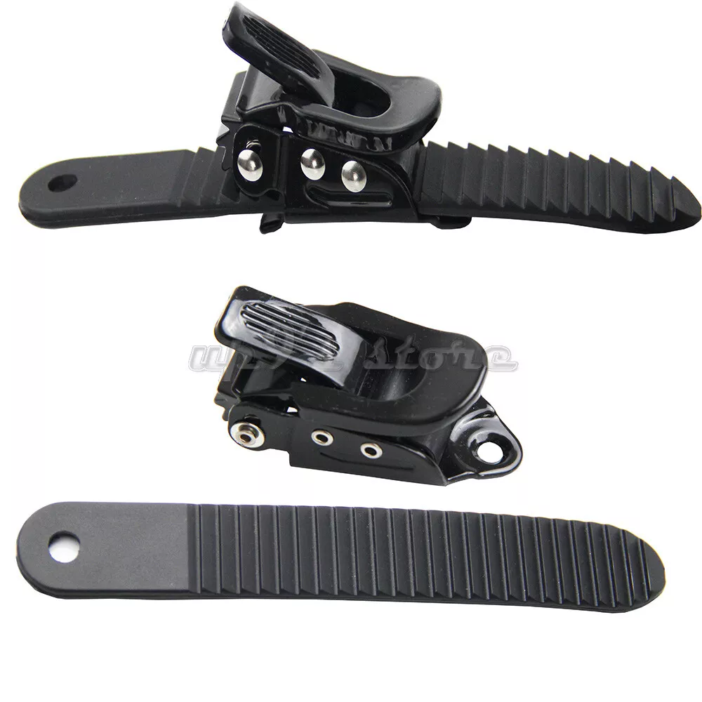 Snowboard Binding Buckles With Straps Metal Base Black Plastic And Steel  Durable