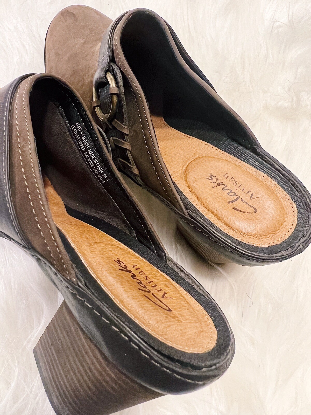 Clarks Artisan Leather Slip On Mules - image 4