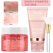 Collagen Overnight Wrapping Peel Off Mask Collagen Jelly Cream Hydrating Firming