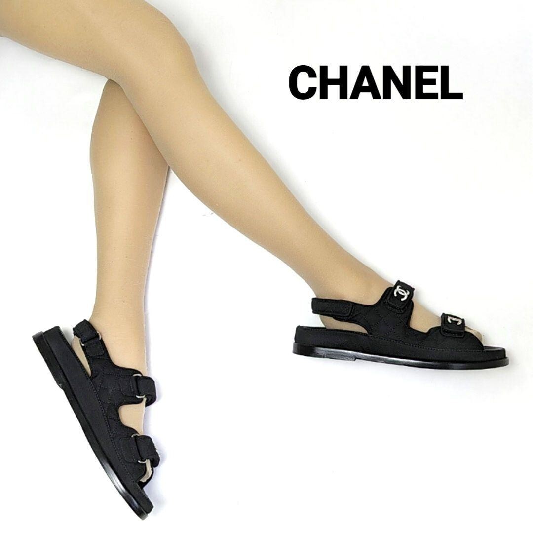 Authentic CHANEL CC Dad Sandals 39C Black | eBay Authentic CHANEL CC Dad Sandals 39C Black | eBay