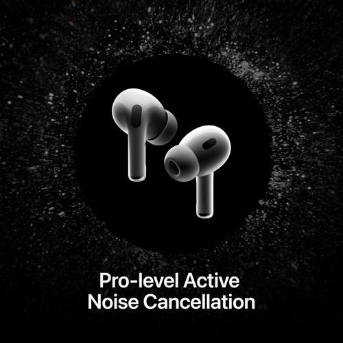Apple AirPods Pro 2 Active Noise Cancelling Earbuds w/ Hearing Aid Feature White - Picture 6 of 10
