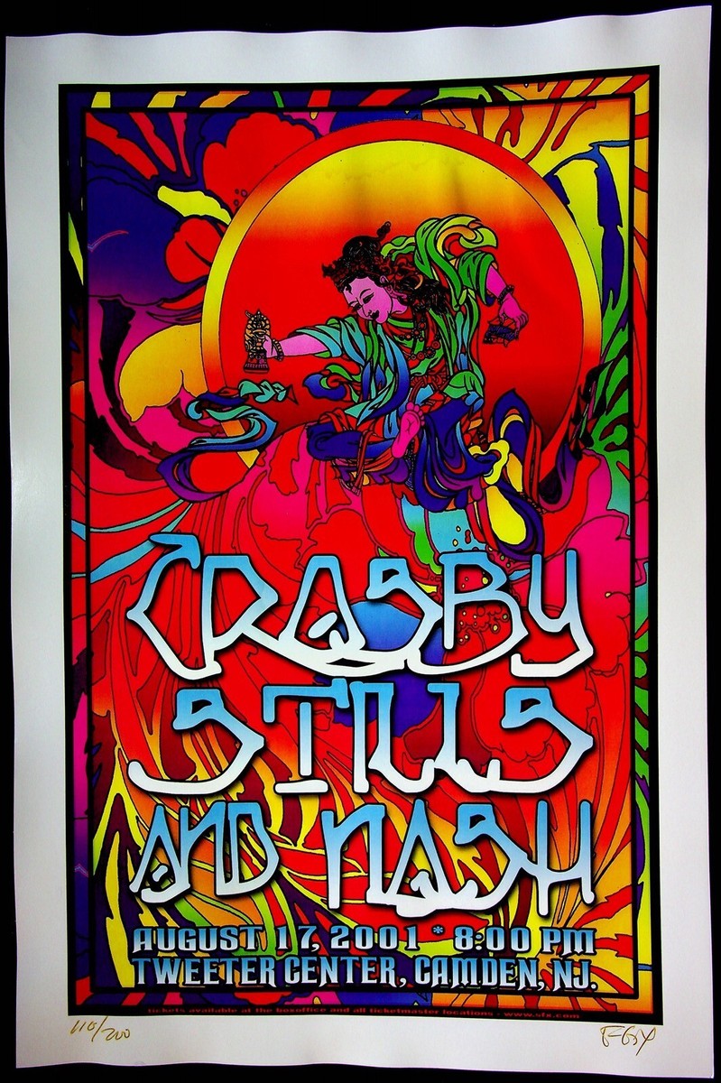 Crosby Stills Nash Concert Poster 2001 Signed & Numbered Scott