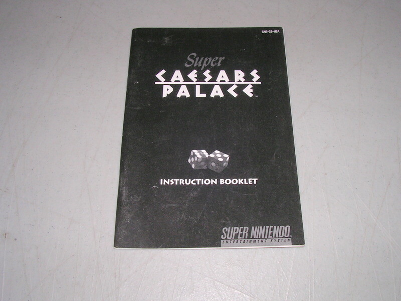 SUPER CARSARS PALACE (Super Nintendo SNES) Original Instruction Manual