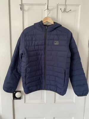 Quiksilver Scaly Hooded Puffer Jacket for Boys Large Navy Blue