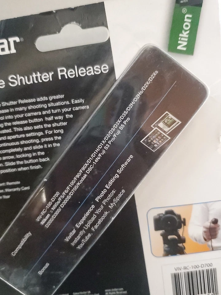 Vivitar Wired Remote Shutter Release For Nikon D300/D700 Camera VIV-RC-100-D700  - Image 3 of 3